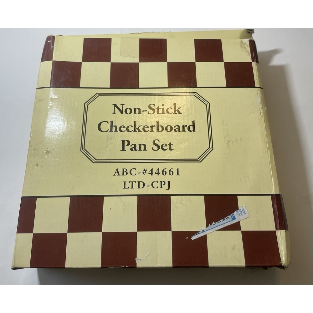 Vintage ABC Checkerboard Cake Pan Bake Set Non-Stick Birthday Holidays NEW